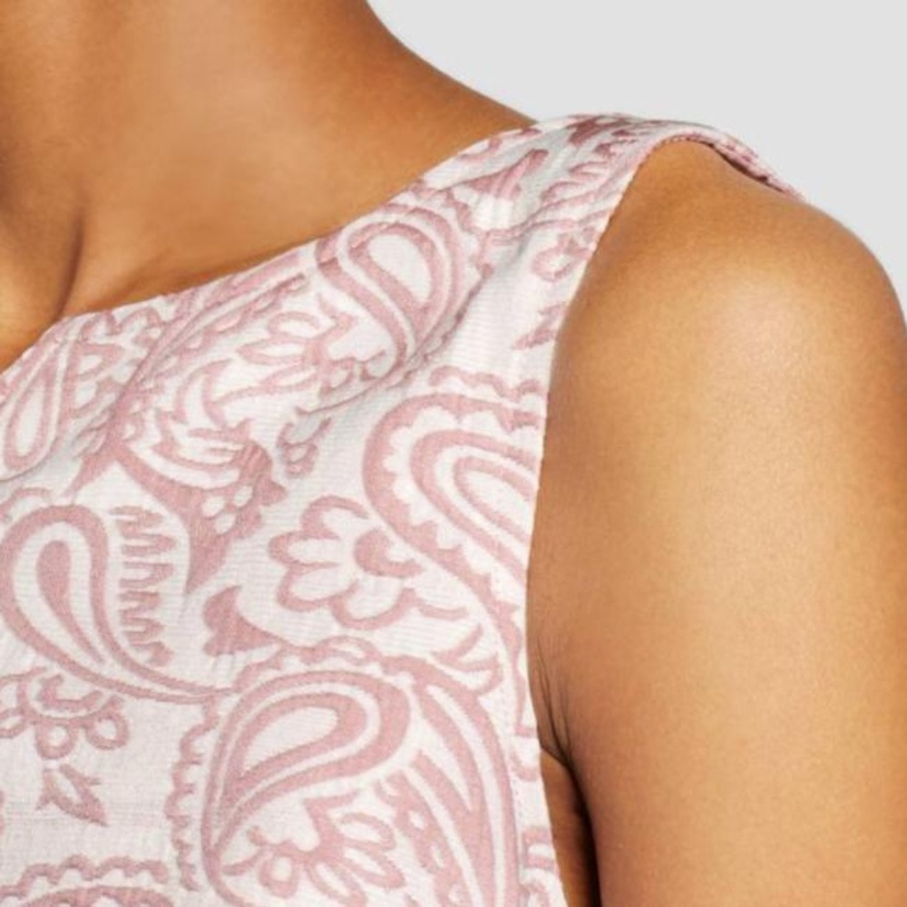 Victoria Beckham Blush Pink Paisley Mini Sheath Dress - Picture 3 of 8